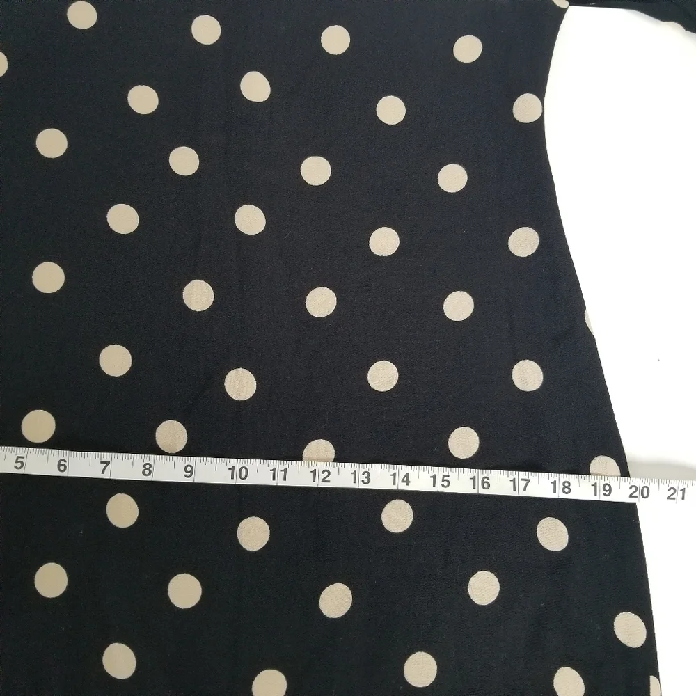 Kate Spade Polka Dot 3/4 Length Sleeve Crepe Mini Dress Ruffles Size 6